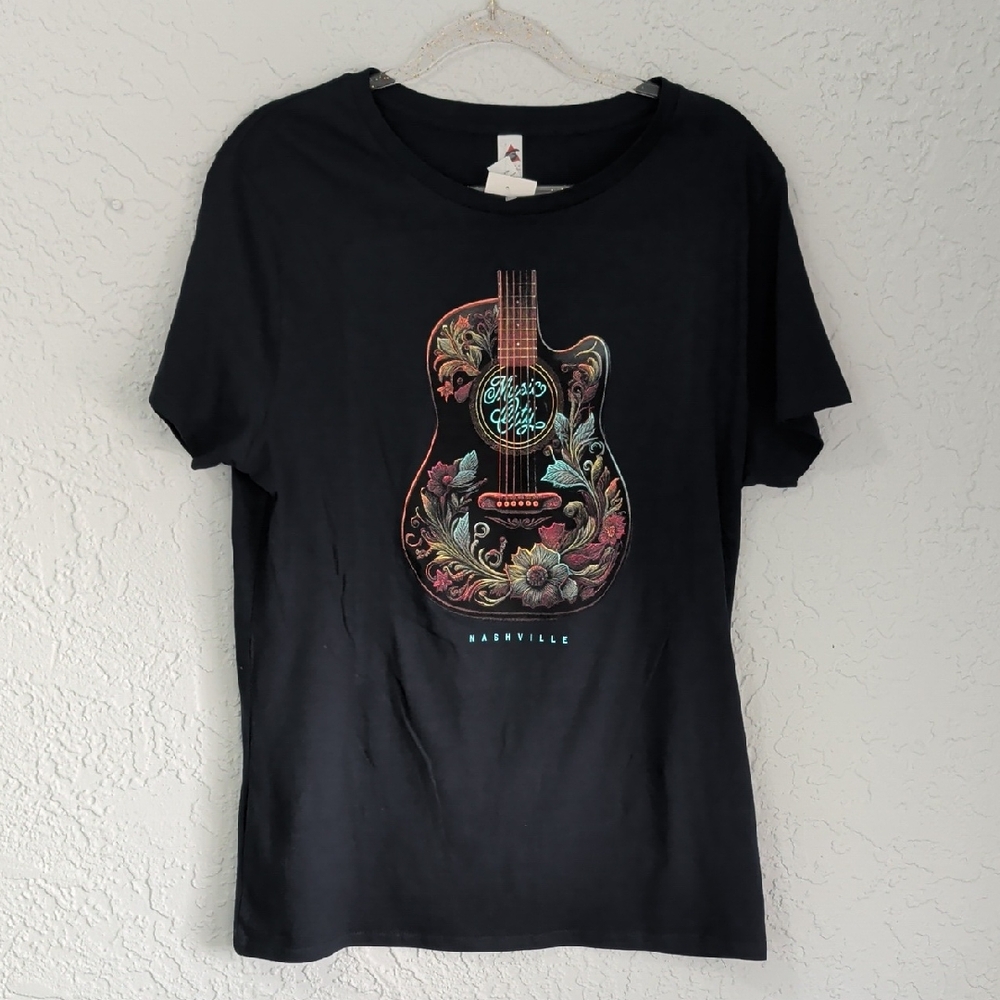 NWT Nashville Graphic T-Shirt with Guitar Design